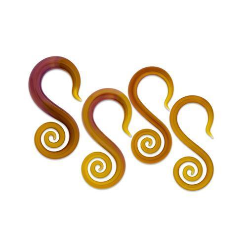 Borosilicate Glass Yellow Thai Seahorse Ear Hanger - 1 Piece #SPLT#2