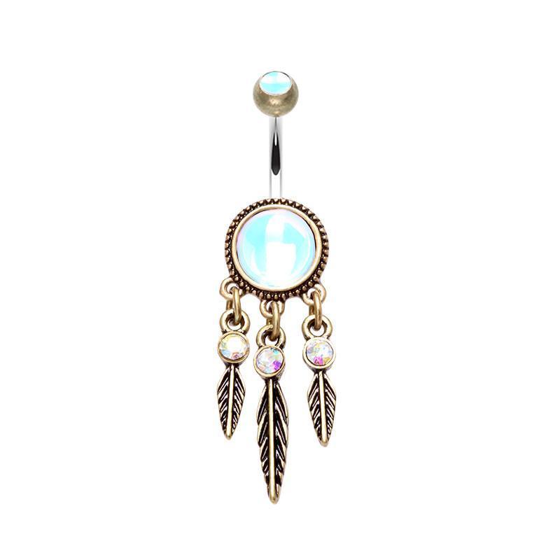 Brass Antique Legend Dreamcatcher Belly Button Ring