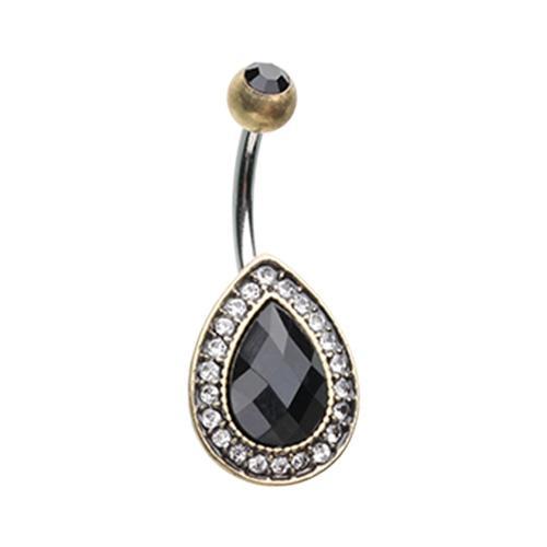 Brass/Black/Clear Roaring 20&#39;s Gatsby Inspired Belly Button Ring