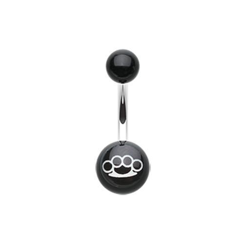 Brassknuckle Acrylic Belly Button Ring Rebel Bod