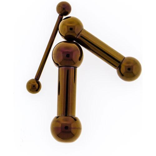STRAIGHT BARBELL Bronze Internally Threaded Titanium Barbell - 1 Piece - Special -Rebel Bod-RebelBod