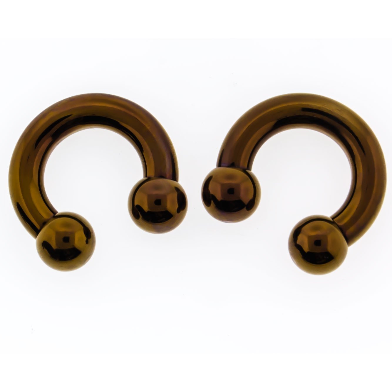 CIRCULAR BARBELL | HORSESHOE Bronze Internally Threaded Titanium Horseshoe Circular Barbell - 1 Piece - Special -Rebel Bod-RebelBod