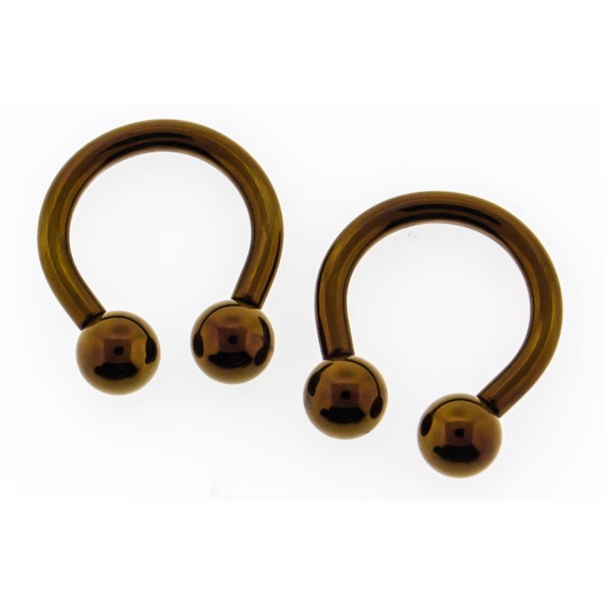 CIRCULAR BARBELL | HORSESHOE Bronze Internally Threaded Titanium Horseshoe Circular Barbell - 1 Piece - Special -Rebel Bod-RebelBod