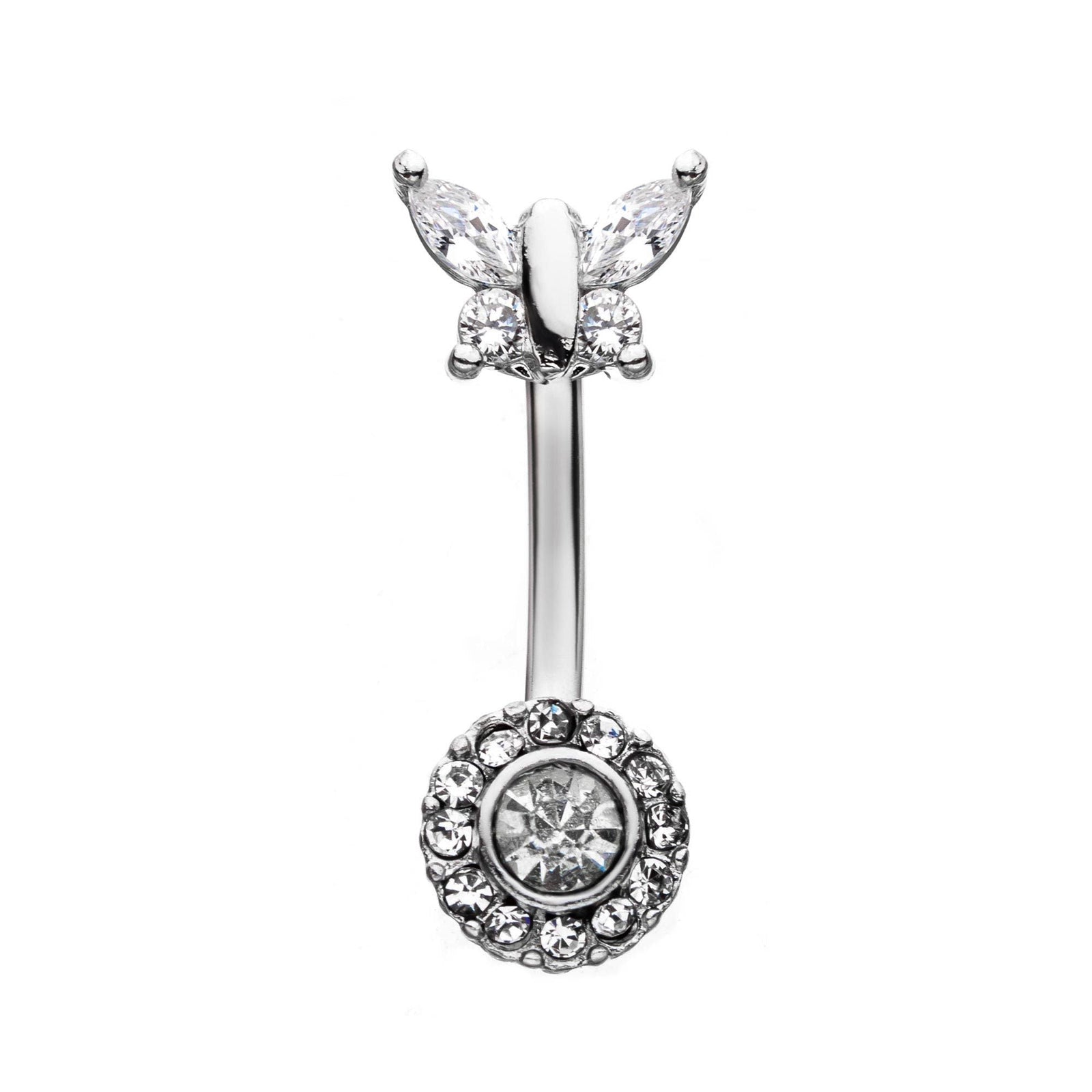 TBD-Belly Butterfly Crystal Fixed Navel rings -Rebel Bod-RebelBod