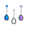Cameo Tear Drop Opal Curved Barbell