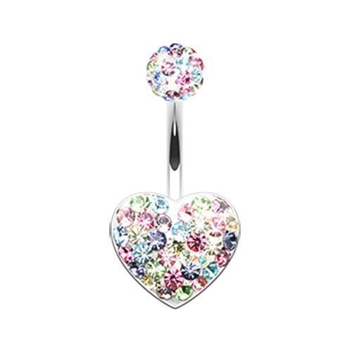 Candy Brilliant Sprinkles Heart Multi-Sprinkle Dot Belly Button Ring