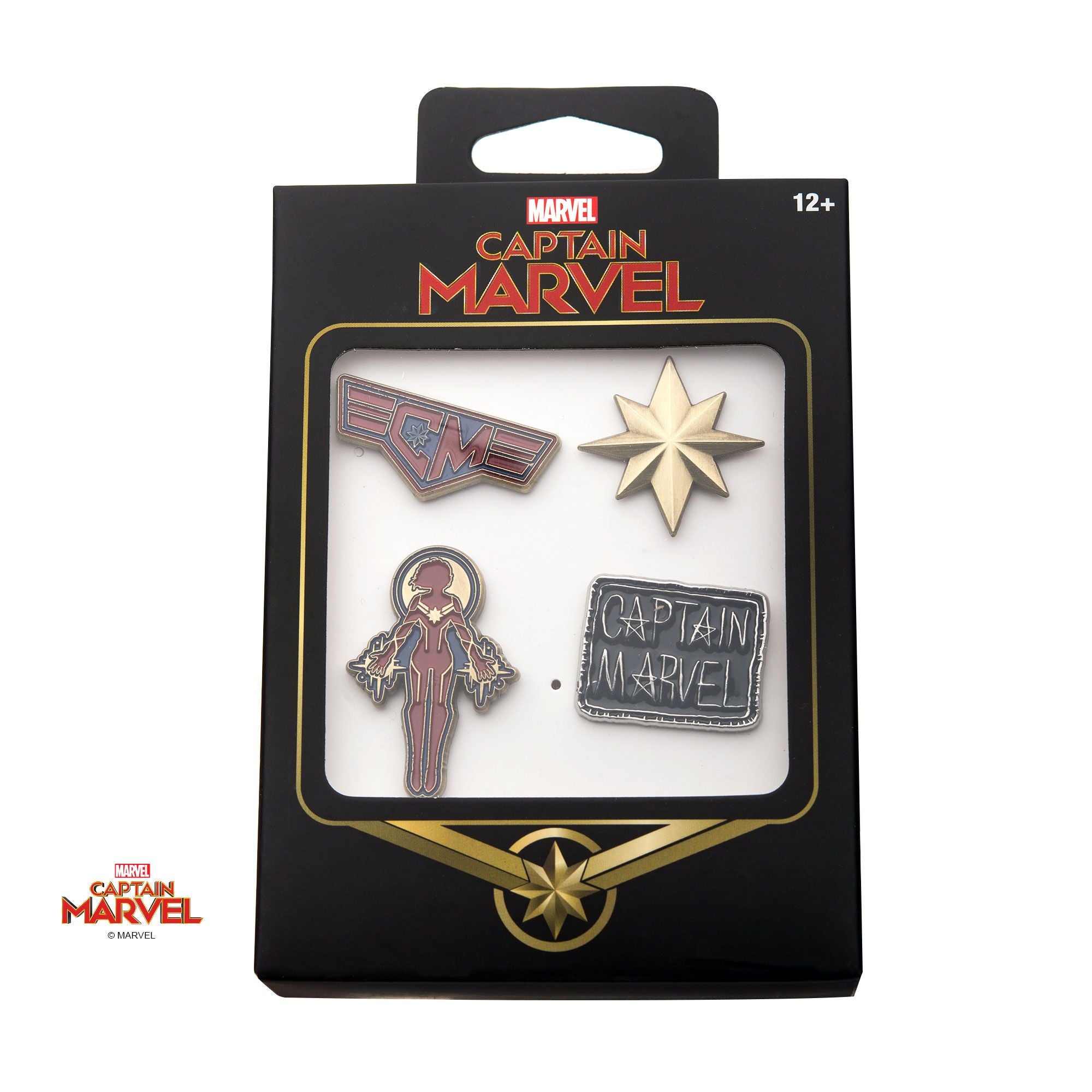 MARVEL Captain Marvel Enamel Lapel Pin Set (4 piece) -Rebel Bod-RebelBod