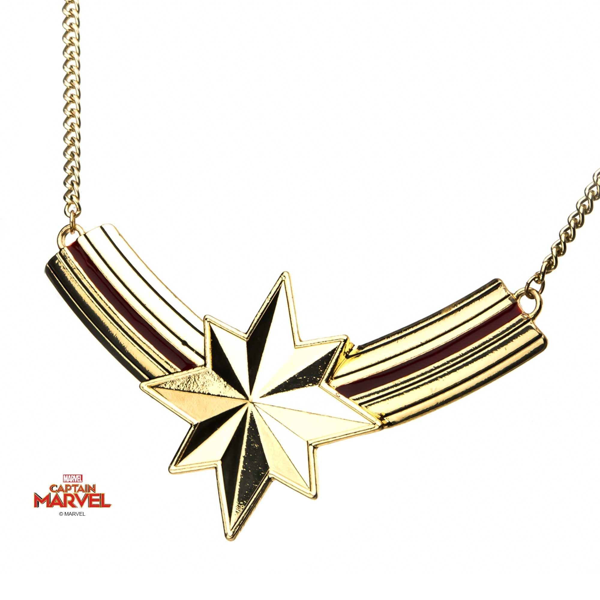 MARVEL Captain Marvel Polished Finish Necklace -Rebel Bod-RebelBod