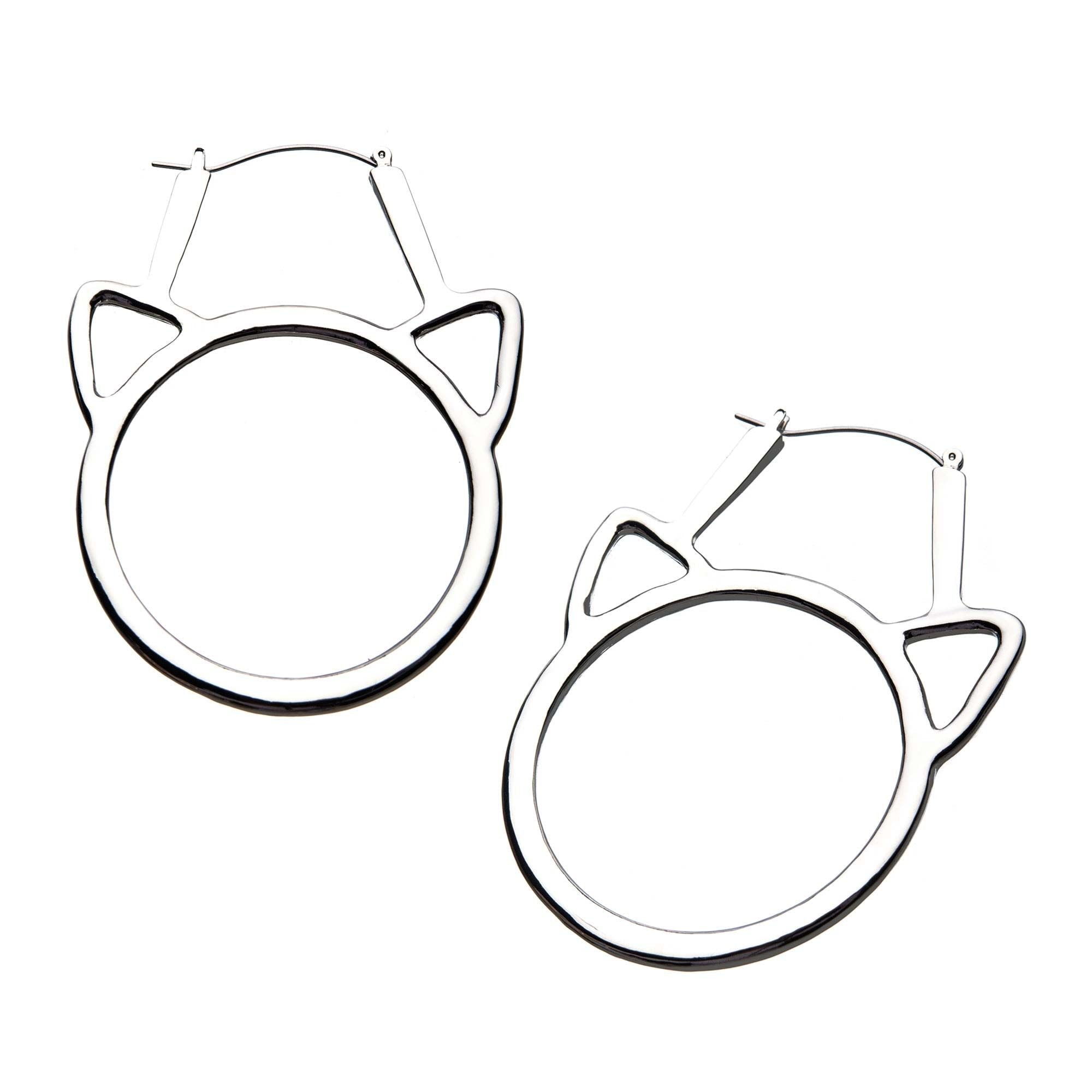 Tapers - Hanging Cat Head Cutout Plug Hoops -Rebel Bod-RebelBod