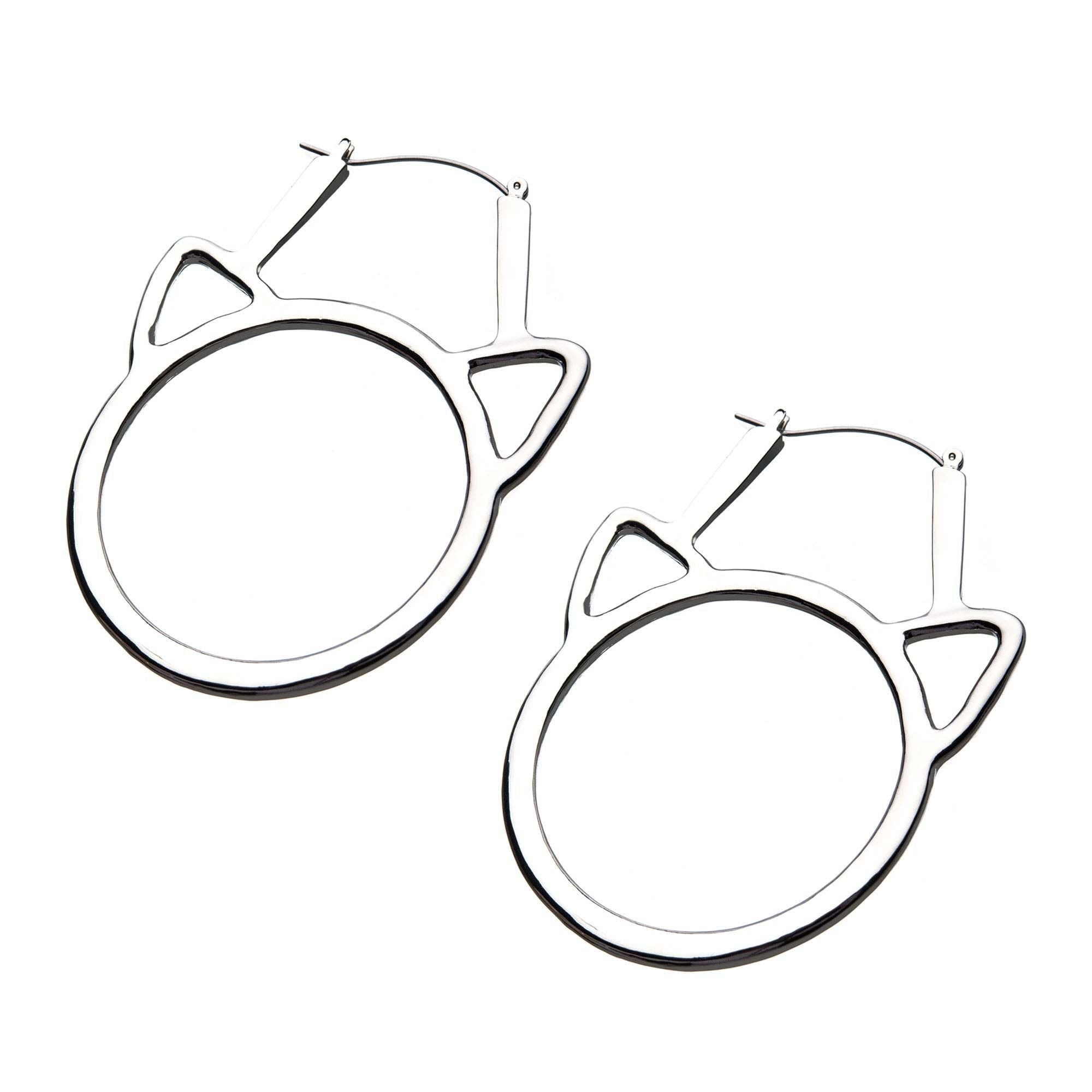 Tapers - Hanging Cat Head Cutout Plug Hoops -Rebel Bod-RebelBod