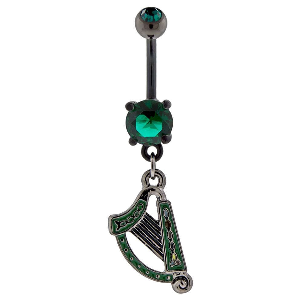 Belly Ring - No Dangle Celtic Harp Navel Ring - 1 Piece -Rebel Bod-RebelBod