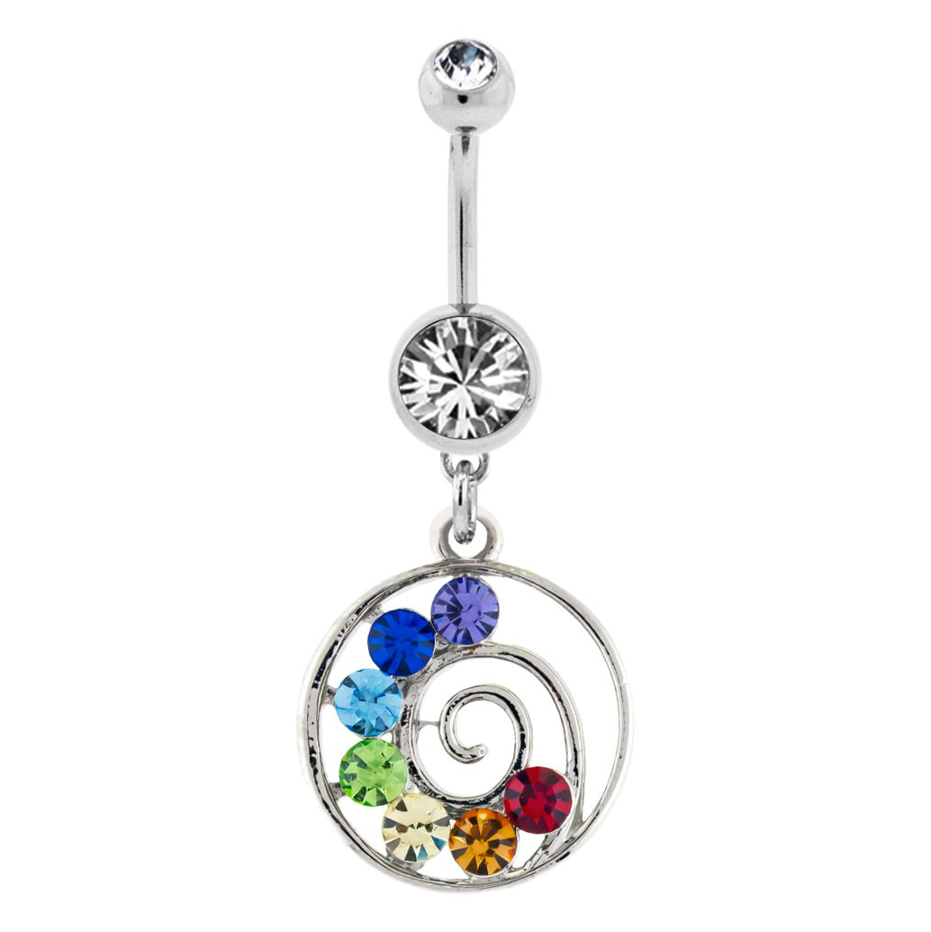 Belly Ring - No Dangle Chakra Swirl Navel Ring - 1 Piece -Rebel Bod-RebelBod