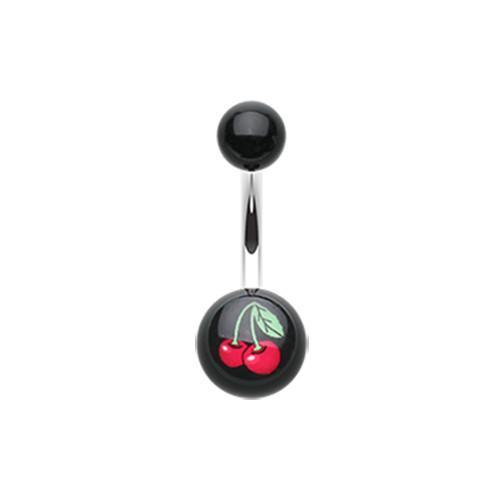 Cherry Acrylic Logo Belly Button Ring