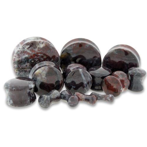Chicken Blood Stone Plug - 1 Pair