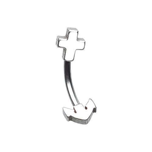 Classic Anchor Curved Barbell Eyebrow Ring