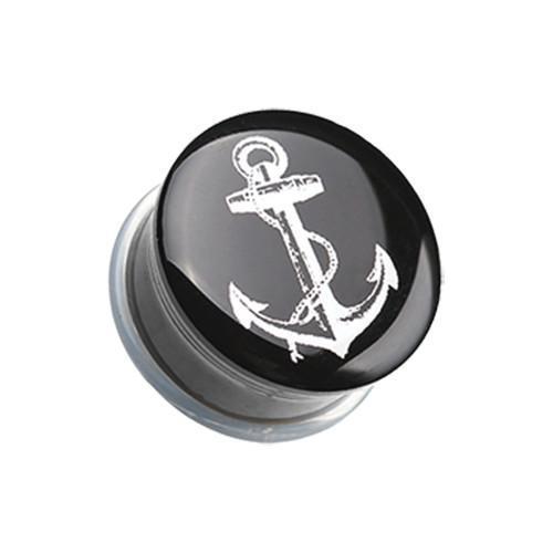 Classic Anchor Dock Single Flared Ear Gauge Plug - 1 Pair