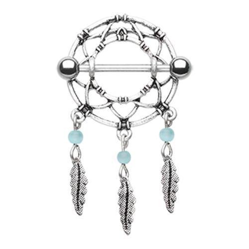 Classic Dreamcatcher Feather Nipple Shield Ring - 1 Piece