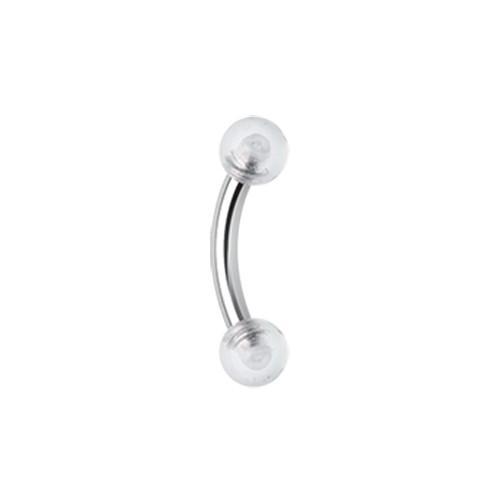 Clear Acrylic Ball Curved Barbell Eyebrow Ring