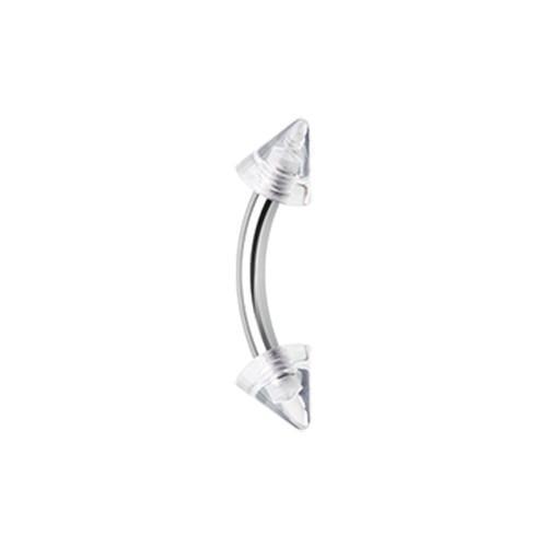 Clear Acrylic Spike Curved Barbell Eyebrow Ring