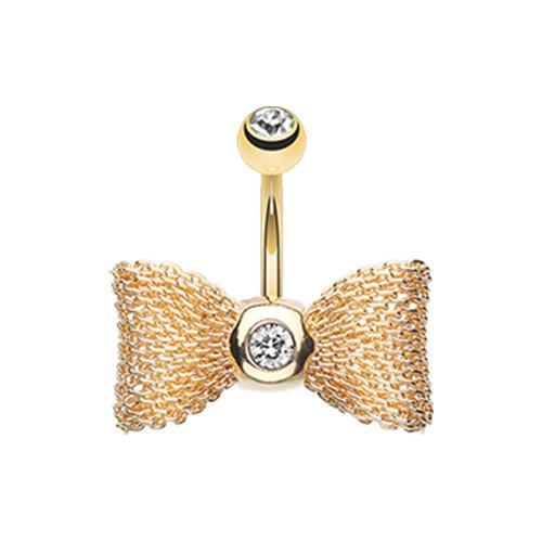 Clear Adorable Mesh Bow-Tie Belly Button Ring