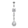 Clear Angelic Gem Cascading Belly Button Ring