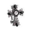 Clear Antique Cross Drop Top Reverse Belly Button Ring