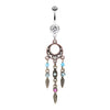 Clear Beautiful Vintage Style Dream Catcher Belly Button Ring