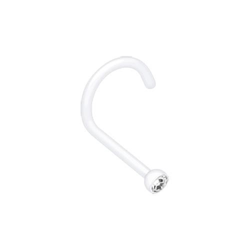 Clear Bio Flexible Press Fit Gem Nose Screw Ring Nose Retainer