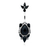 Clear/Black Elegant Victorian Flourish Belly Button Ring