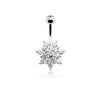 Clear Blooming Spring Flower Belly Button Ring