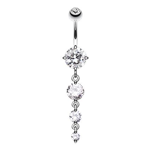 Surgical Steel Belly Bar Navel Button Ring Double Crystal Body  Piercing10Design | eBay