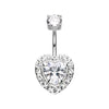 Clear Brilliant Heart Sparkle Belly Button Ring
