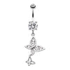 Clear Butterfly Dance Belly Button Ring