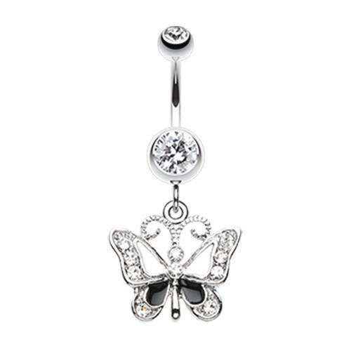 Clear Butterfly Delight Belly Button Ring