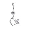 Clear Butterfly Romance Belly Button Ring