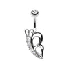 Clear Butterfly Sparkle Belly Button Ring