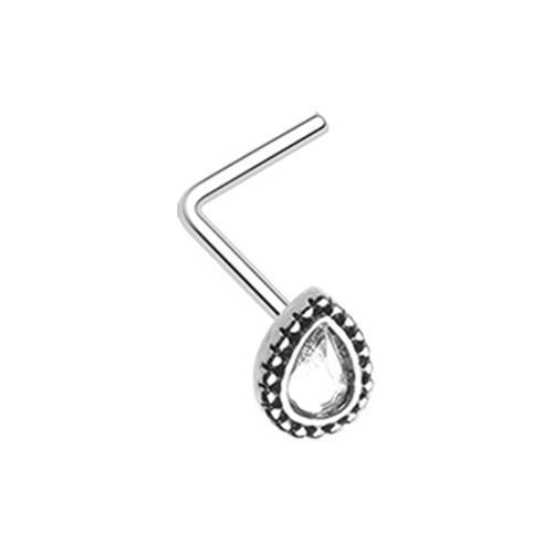 Clear Chakra Sparkle L-Shaped Nose Ring