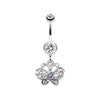 Clear Charming Butterfly Belly Button Ring