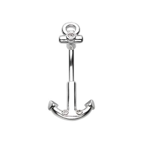 Clear Classic Anchor Dock Belly Button Ring