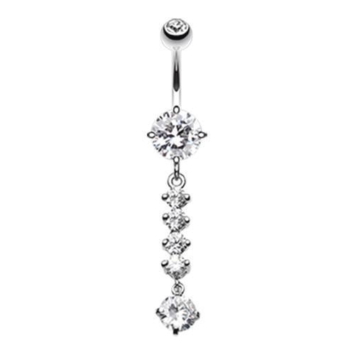 Clear Classy Multi Gem Belly Buton Ring