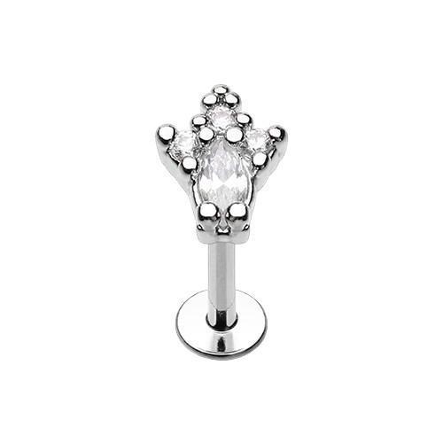 Clear Classy Victorian CZ Top Labret