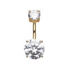 Clear Gem Prong Sparkle Belly Button Ring