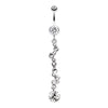 Clear Crystal Journey Swirl Belly Button Ring