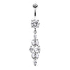 Clear Crystal Tier Belly Button Ring