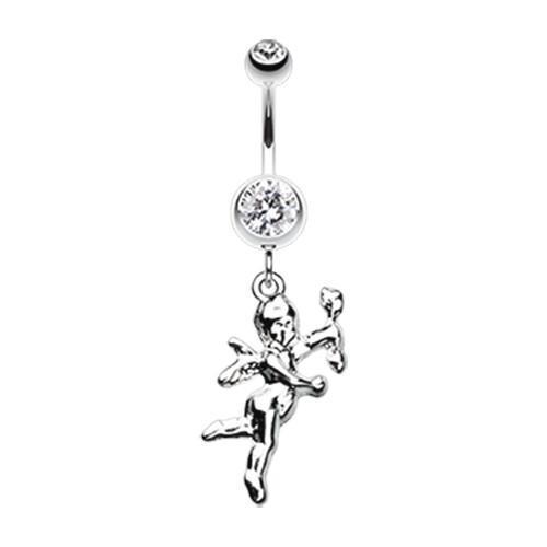 Clear Cupids Love Belly Button Ring