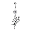 Clear Cupids Love Belly Button Ring
