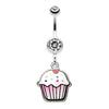 Clear Cute Cupcake Belly Button Ring