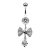 Clear Dainty Bow Gem Sparkle Belly Button Ring