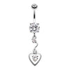 Clear Dainty Dangled Heart Belly Button Ring