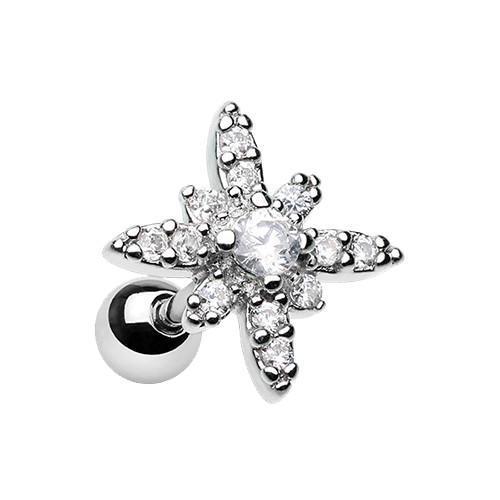 Clear Dainty Twinkle Star Tragus Cartilage Barbell Earring